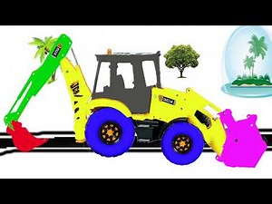 Colors Learn Childrens JCB excavator Toys Coloring For Kids - Children video
