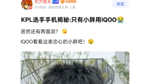 k吧揭秘：各选手手机一览，只有小胖用iqoo