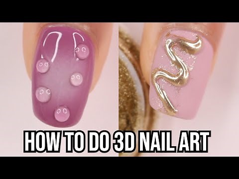 3 WAYS TO DO 3D NAIL ART, 3D gel nail polish at home, how to use chrome, beginners nail art tutorial