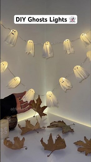 DIY Spooky Ghost Lamp 👻 Easy Halloween Craft paper and Glue #diy #halloween #craft #homedecor
