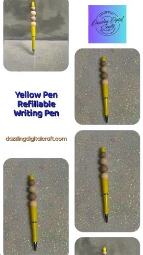 Yellow Pen Refillable Writing Pen
