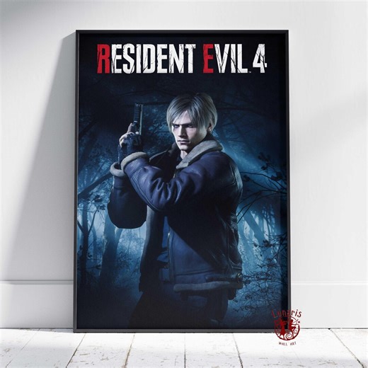 Resident Evil 4 Poster | Leon Kennedy Wall Art | Unframed Canvas Print | Gift Game Poster - Etsy