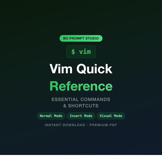 Vim Quick Reference Guide | Essential Commands Cheat Sheet | A4 PDF Instant Download - Etsy
