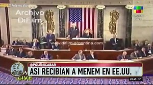 🔺LA OVACION DEL CONGRESO DE ESTADOS UNIDOS A CARLOS MENEM EN 1991🔺 Discurso del presidente de la Republica Argentina, Dr. Carlos Saul Menem en el Congreso de los Estados Unidos. Imagen del presidente Menem ingresando al salón y recibe el saludo de los congresistas. Imagen de la delegación argentina integrada por el ministro de Relaciones Exteriores. | El Federal Online
