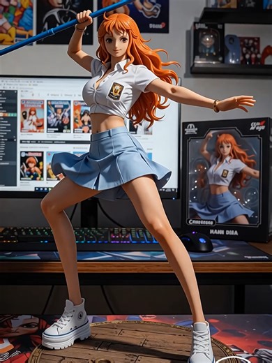 CORETNAI AF - NAMI SERAGAM SMA #ai #aigenerated #coretanai #universe #nami #onepiece #actionfigures