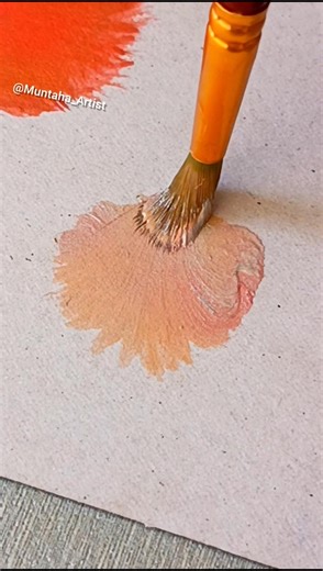 🩶🩷🧡 Satisfying One Stroke Painting...🖌️ #art #trending #shorts #viral