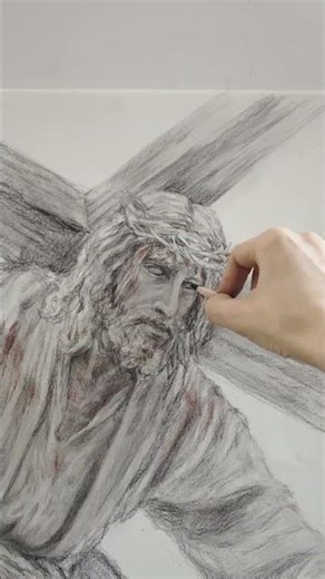Drawing Jesus: Via Dolorosa in Charcoal ✝️ | 고난의 길 목탄화 #goodfriday#jesuschrist