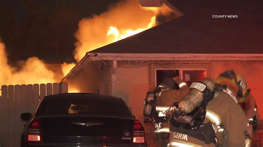 Family escaped fire that spread into their home and threatened another. Santa Ana - A family woke up to the sound of glass breaking when an exterior fire rapidly spread into their home on W. Kent Street and was threatening a house behind it. Dispatchers received multiple 911 calls from neighbors of smoke and fire showing from the rear of a single story house shortly before midnight last night. Engine 78 was the first-arriving crew and reported heavy fire showing. Based on conditions and a report