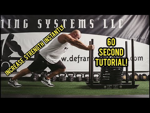 Heavy Sled Push Technique: 60-SECOND TUTORIAL! [Hip Positioning]