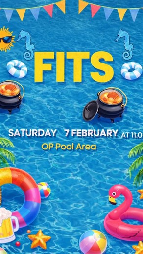 Onderstepoort RAG on Instagram: "FITS 2026 – FUN IN THE SUN ☀️💦 This Saturday we’re turning up the heat 🔥 Join us at the pool area for a full day of sunshine, sliding, laughing, and a little bit of competitive chaos 😌 We’ve got a giant slip-n-slide into the pool, teams bringing their A-game with their potjies, and vibes hotter than the weather 🌡️🍲 Expect drinks, sweat, sunburns and serious bragging rights. May the best pot 🍲 and punch 🥊 win — in the cooking pot… and maybe on the slip-n-sl