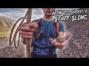 Handheld Trebuchet! Shepherd's Staff Sling [4K] DIY Homemade Projectile Weapon!