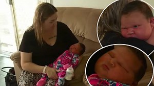 Mum calls 12.9lbs baby girl ‘mini sumo wrestler’