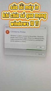 cách sửa lỗi khi chia sẻ máy in qua mạng windows 10 windows 11 đơn giản #windows
