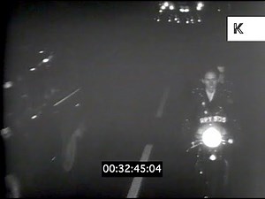 1960s London Biker Club, POV Riding At Night