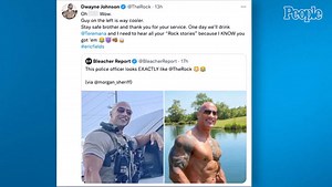 Dwayne Johnson Reacts to Viral, Lookalike Police Officer: 'Wow!'
