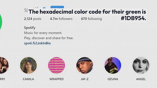 Spotify Color Palette HEX, RGB & HSL