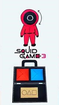 2 DIY SQUID GAME Crafts: Guard Face Change Toy & Ddakji Tutorial 🦑🟥🟦 | Easy Paper Craft