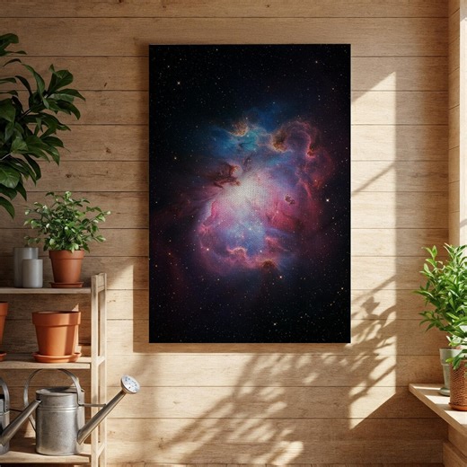 Nebula Galaxy Art, Framed Canvas Print, Space Exploration Decor, Cosmic Nebula Wall Art, Vibrant Celestial Artwork, Gift for Astronomers