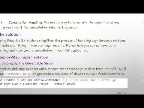 How to Batch Write to a Database in C# Using Reactive Extensions