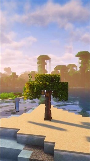 Tropical Palm Tree Build Minecraft #Minecraft #MinecraftBuild #MinecraftShorts #MinecraftTutorial