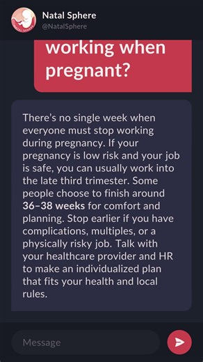 What week should you stop working when pregnant?