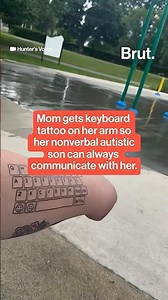 Mom gets keyboard tattoo so her autistic son can communicate with her.