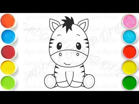 Zebra Drawing, Painting & Coloring For Kids and Toddlers_ Easy Art