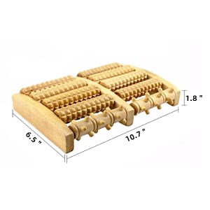 [Hot Item] Large Dual Foot Massager Roller Wood Foot Bath Massager