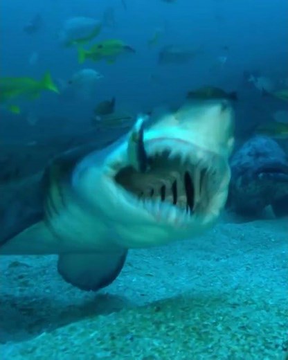 Meet the ragged tooth shark #sharks #wildlife #wildlifeshorts