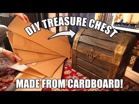 Making A Treasure Chest Out Of Cardboard │ Functional Pirate Treasure Chest Tutorial