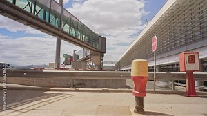 Malaga airport time lapse near an airbridge