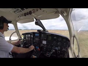 Piper PA31 Chieftain grass strip takeoff