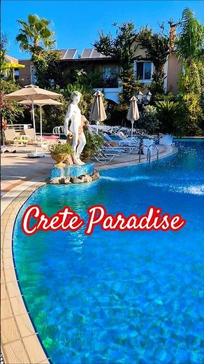 Crete Luxury Retreat | Pool Elegance with Fountain & Sculpture