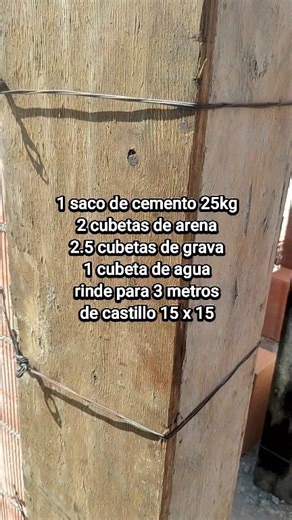 Rendimiento de mezcla para castillos 15x15 #construction #ingenieros #arquitectura #construccion #arquitecto | Ing. Daniel RG