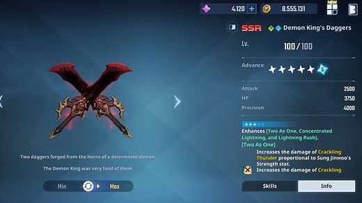 Solo Leveling Arise Demon King's Daggers weapon guide: How to get, stats, and skills