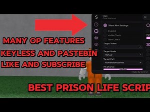 Roblox Best prison life script Pastebin Many op features And keyless