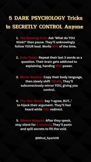 5 dark psychology fact to secretly control anyone