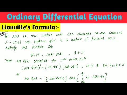 Liouville's Formula | ODE MSc Math #Math by Sachin sir