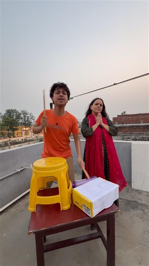 Tere Sang Mere Shankara 🙏 Beats With Drumsticks, Stool, Cardboard Packaging Box and Bottle #shorts