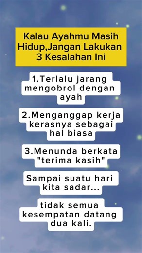 Kalau Ayahmu masih hidup, jangan lakukan 3 hal ini #ayah #viral #motivasi #quotes #shorts