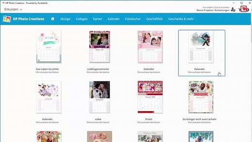 Mit HP Photo Creations gratis Fotokalender gestalten