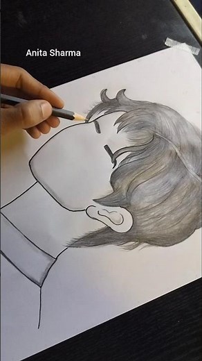 how to draw a boy 😀😃 || drawing boy realistic outline #shorts step by step