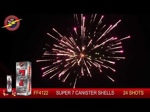 FF4122 Flashing Fireworks Super 7 Canister Shells