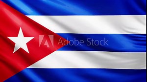 Cuba flag video, close-up shot of symbol of cuban nation, america, animated flag background video, 3D video of a flag, national symbol of the people, patriotism, full screen Stock Video