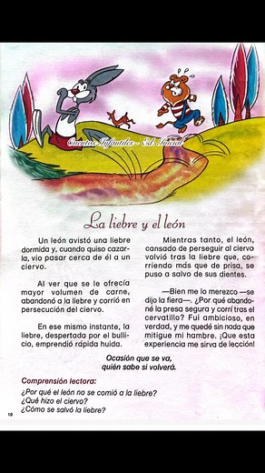 FÁBULA: “La liebre y el león” - Ocasión que se va, quien sabe si volverá. #fblifestyle | Cuentos Infantiles - Ed. Inicial