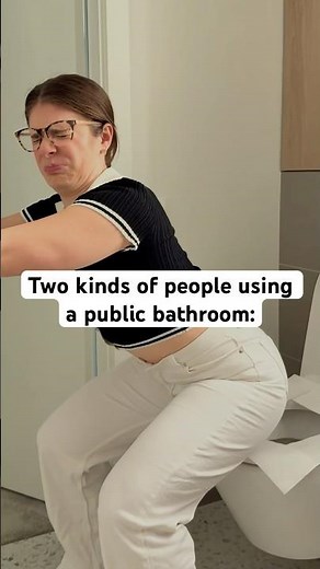 There’s two kinds of people using a public bathroom 😂 Which one are you? 👀 #bathroom #toilet