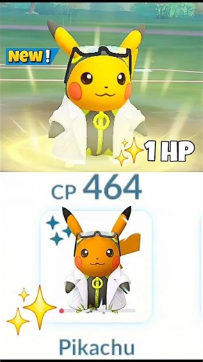 1 HP✨️Shiny Professor Pikachu VS Grunt Battle in Pokemon Go