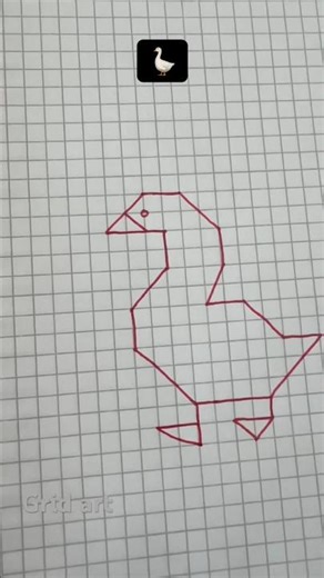 Easy animal drawings by grid. Save it and try to draw it yourself. #art #animalart #drawing