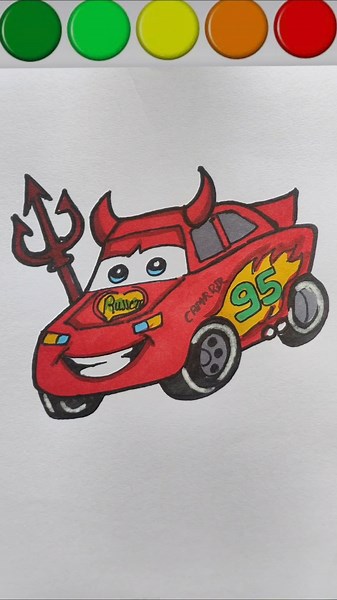 How to draw Lightning McQueen Car step by step drawing #shorts #drawing #mcqueen #car