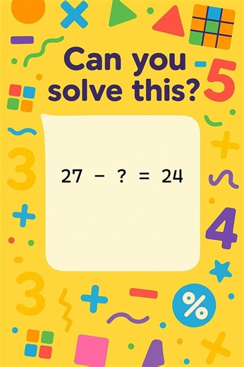 Fun Subtraction Puzzle for Kids! 27 - ? = 24